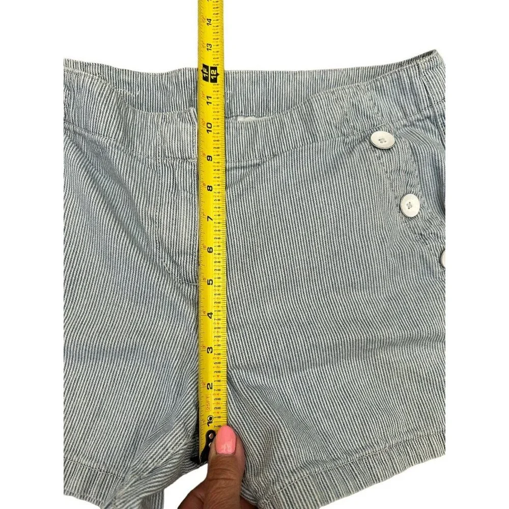 LOFT Shorts Womens 2 Blue/White Striped Shorts